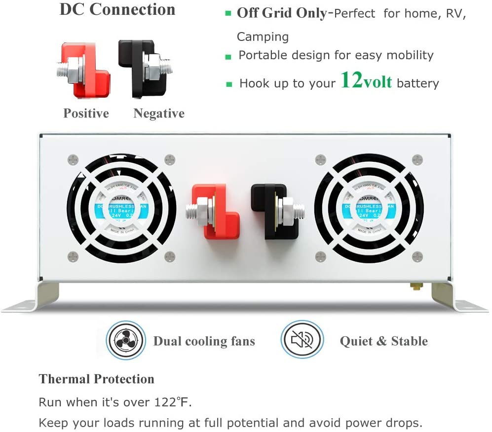 Tắt Lưới Biến Tần Năng Lượng M - đánh giá và giá Inverter Pure Sine Wave 60Hz 120V 3000W