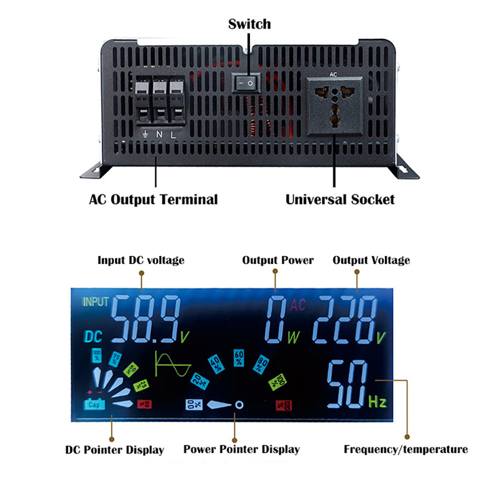 Bộ biến tần sóng sin chuẩn 12V - đánh giá và giá Off Grid Solar Inverter 48V 6000W