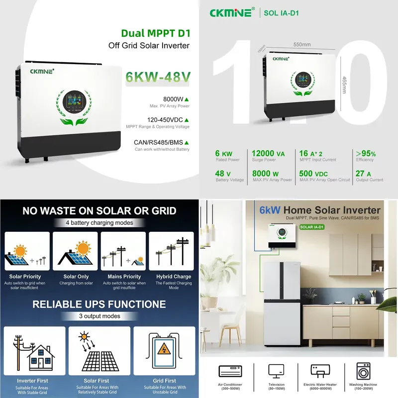 Hot Sale Wholesale Dual MPPT S - đánh giá và giá Off Grid Solar Inverter 48V 6000W
